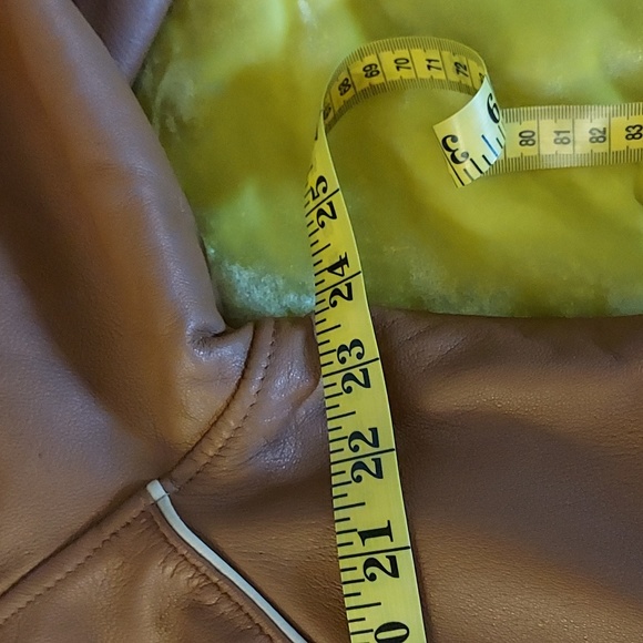 Baby Phat Women's Moto Leather Jacket Tan Cream Piping Removable Lining … - Picture 16 of 16